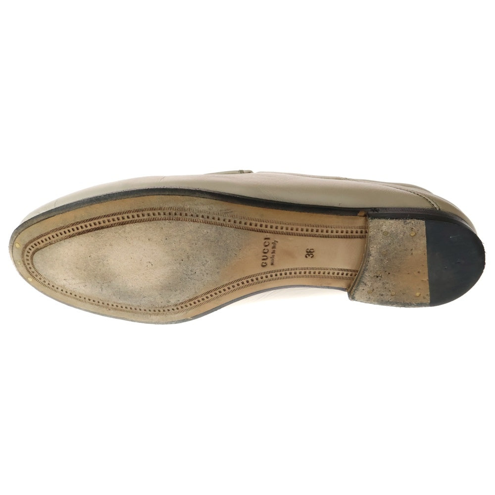 GUCCI(グッチ) Horsebit Leather Loafers ホースビット レザーローファー ホワイト レディース 414998