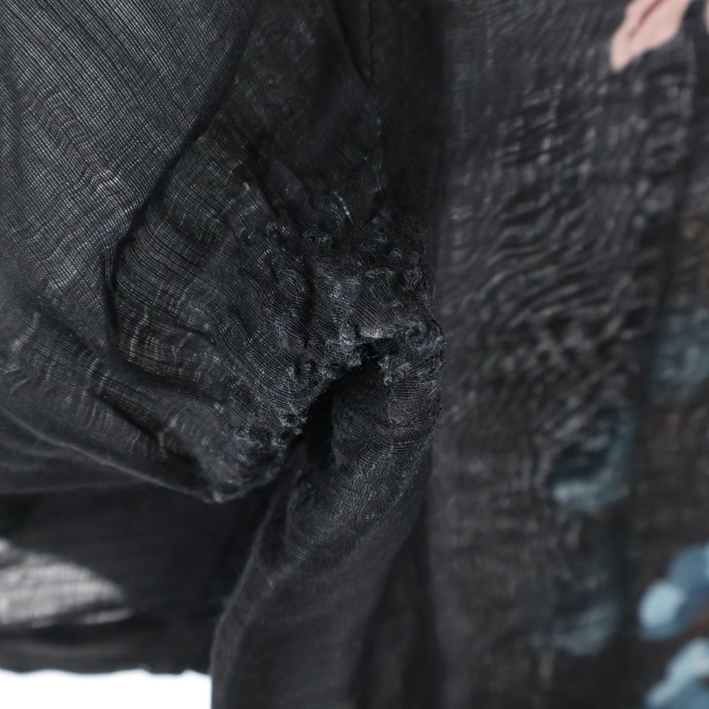 KITH(キス) 25SS Linen Thompson Camp Collar Shirt リネン トンプソン キャンプカラーシャツ シルク混半袖シャツ ブラック