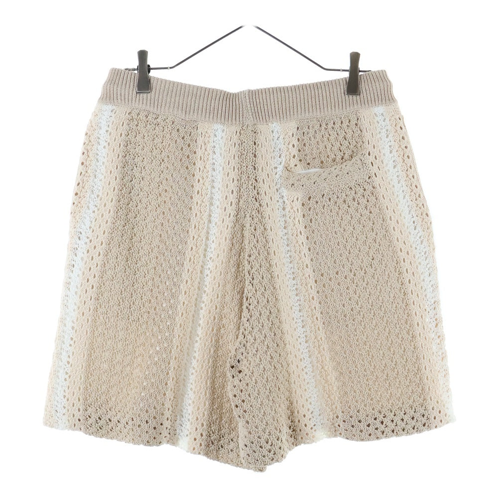 KITH ベージュ タオル地 ショートパンツ　L KITH(キス) 24SS Crochet Curtis Short クロシェット ニットショーツ
