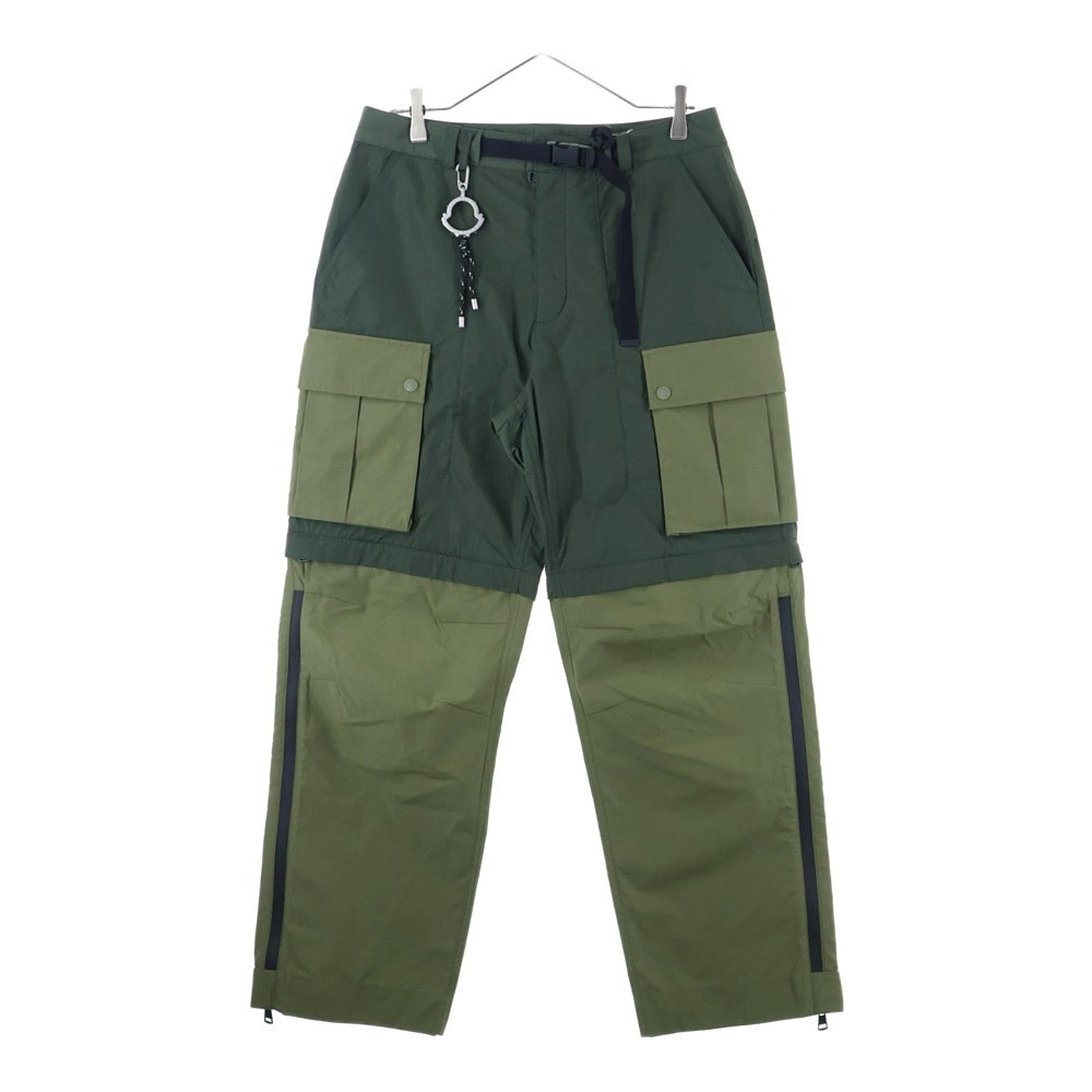 MONCLER(モンクレール) 23AW PHARRELL WILLIAMS PANTALONE ファレルウィリアムス ショーツ切替 ナイロンカーゴパンツ カーキ I209R2A0001