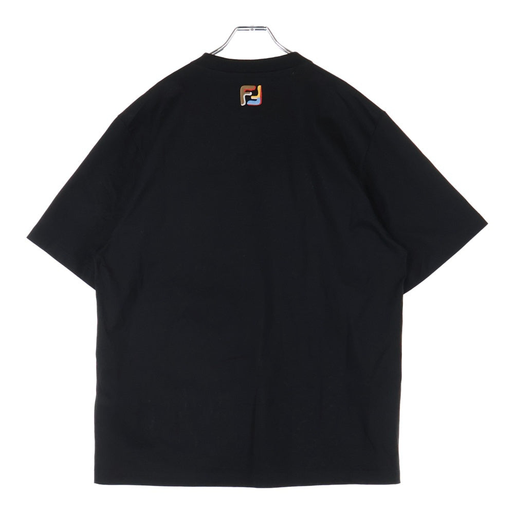 FENDI(フェンディ) ズッカ柄フロントポケット クルーネック半袖Tシャツ FY1257 ブラック/マルチ