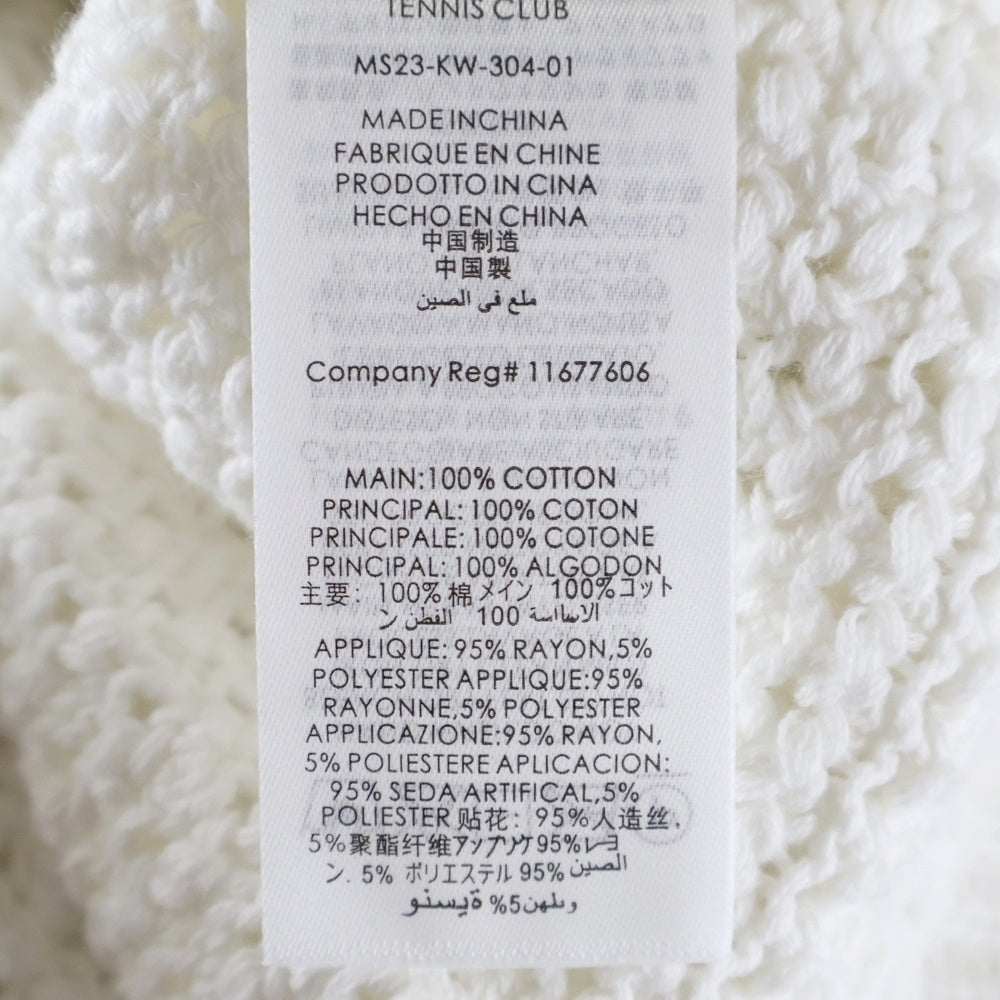 CASABLANCA(カサブランカ) Tennis Club Knit Polo ロゴパッチ半袖ニットポロシャツ MS23-KW-304-01 グリーン