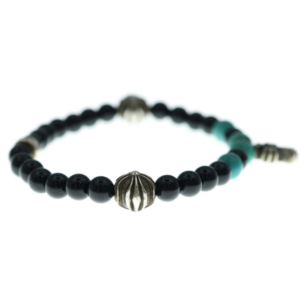 CHROME HEARTS(クロムハーツ) 6mm BEAD STACK CH CROSS スタックCHクロス ビーズブレスレット ブラック/シルバー