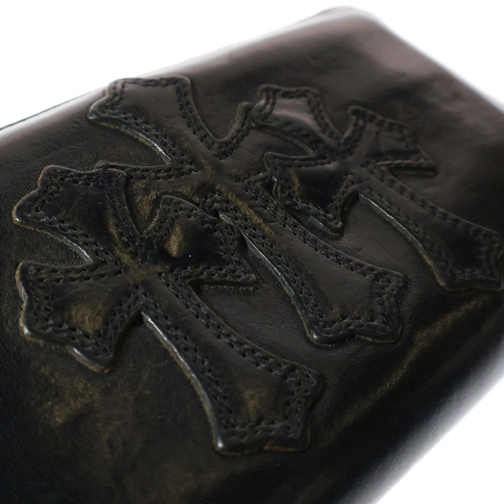 CHROME HEARTS(クロムハーツ) REC F ZIP 3クロス ラウンドジップレザーウォレット 財布 ブラック BCA368
