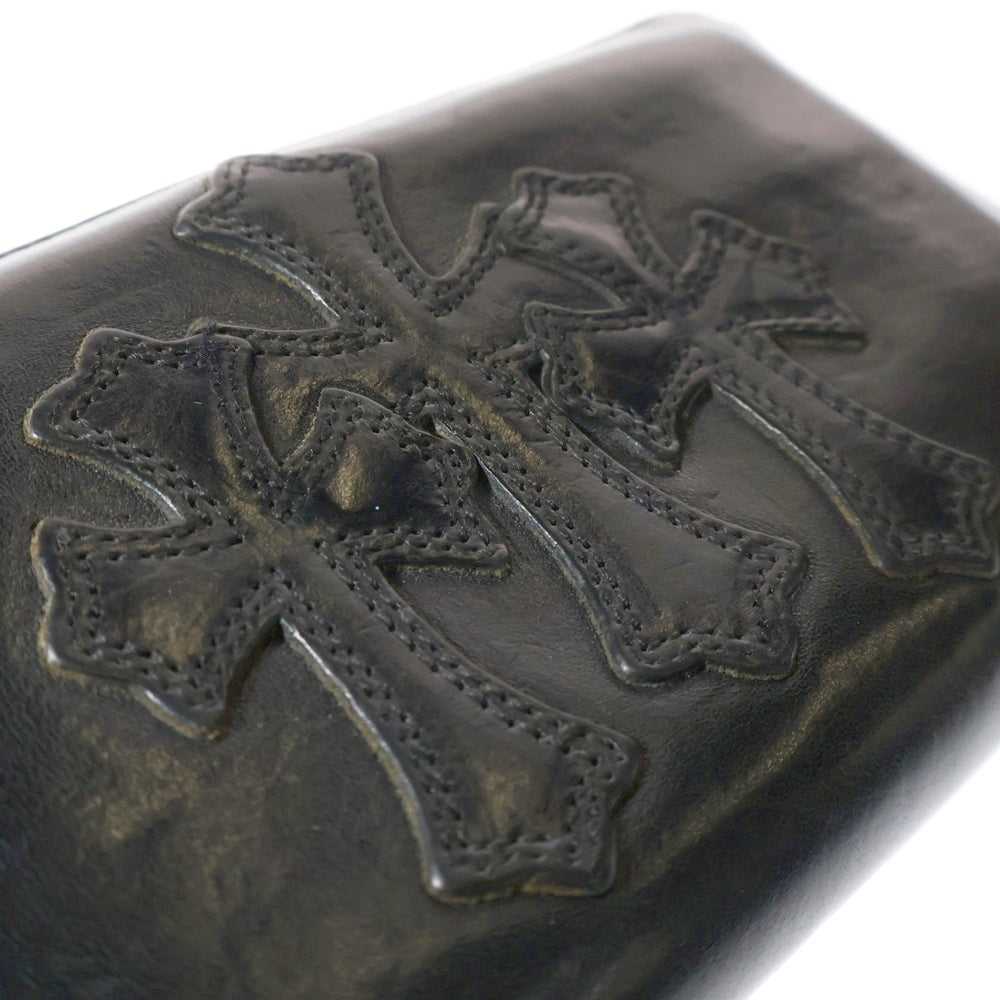 CHROME HEARTS(クロムハーツ) REC F ZIP 3クロス ラウンドジップレザーウォレット 財布 ブラック BCA368