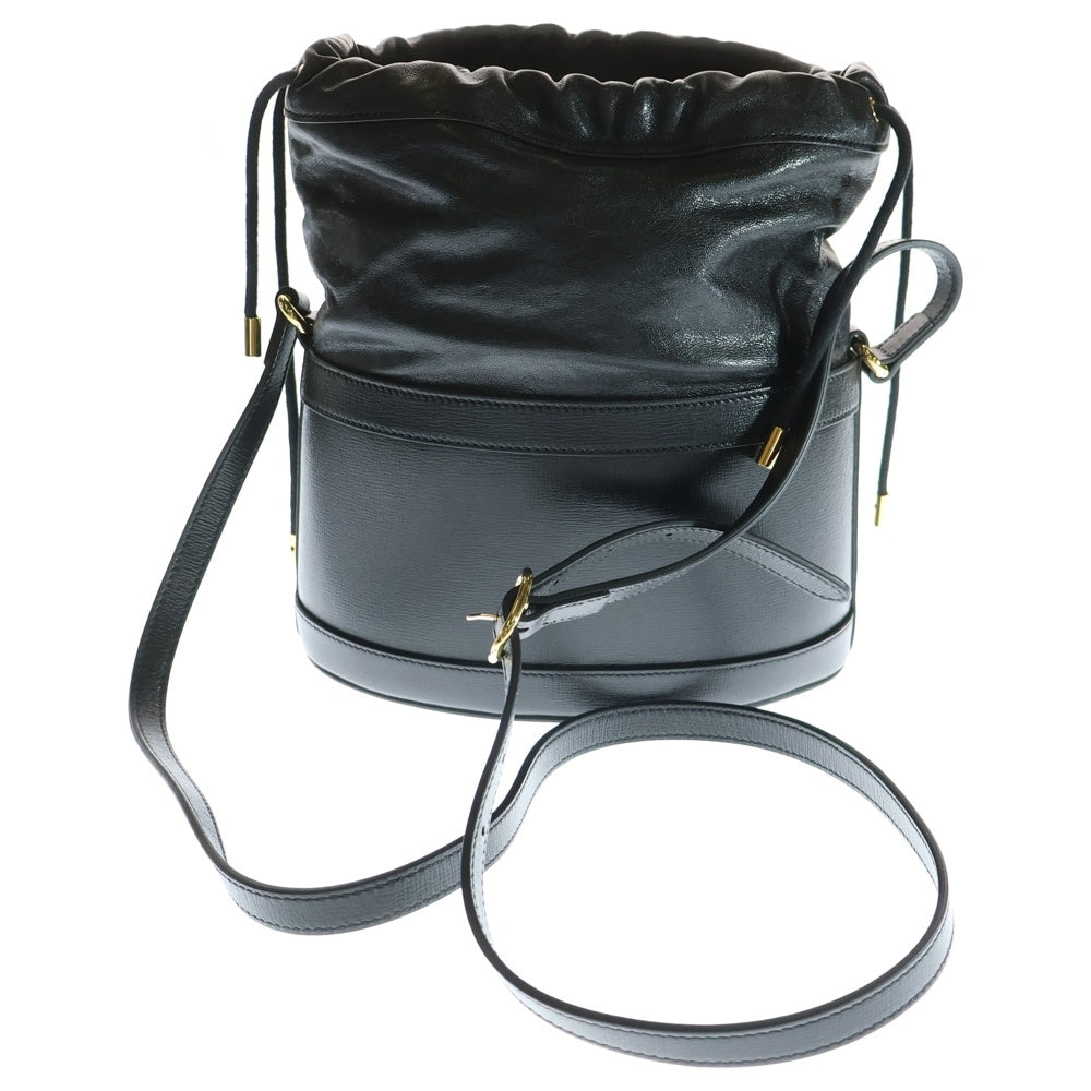 GUCCI(グッチ) Horsebit 1955 Bucket Bag ホースビット バケット レザーショルダーバッグ 巾着バッグ ブラック 602118 000926