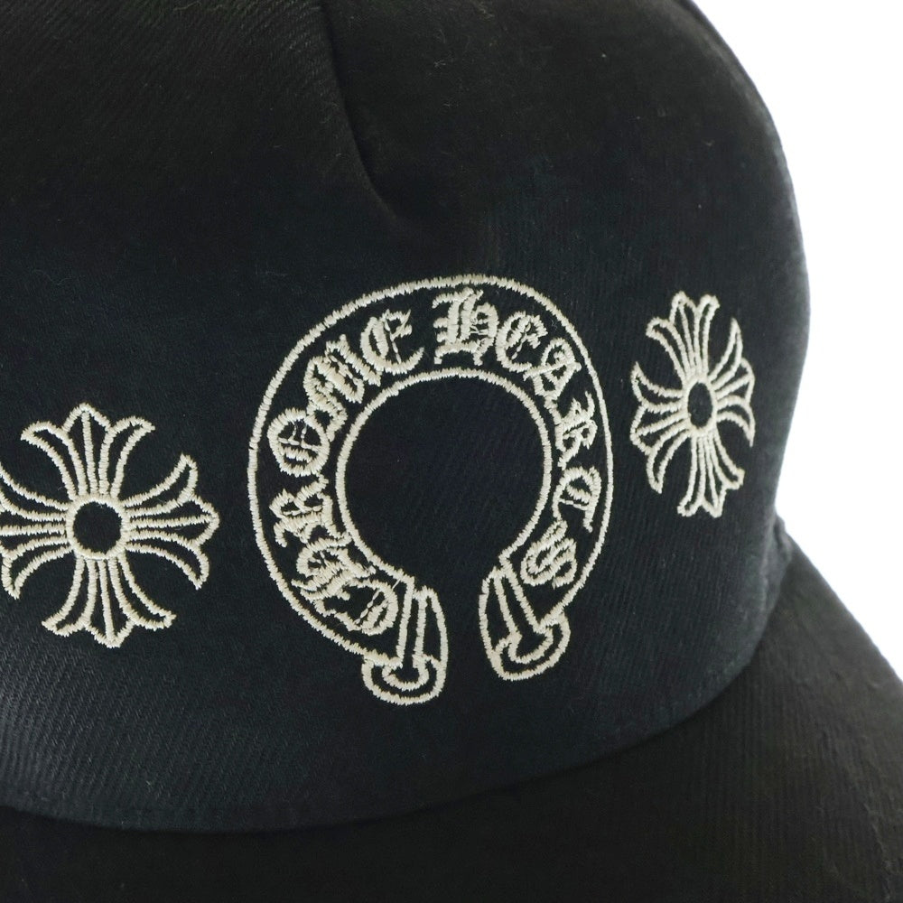 CHROME HEARTS(クロムハーツ) Horseshoe Cross Baseball Cap ホースシュー クロス刺繍 ベースボールキャップ ブラック