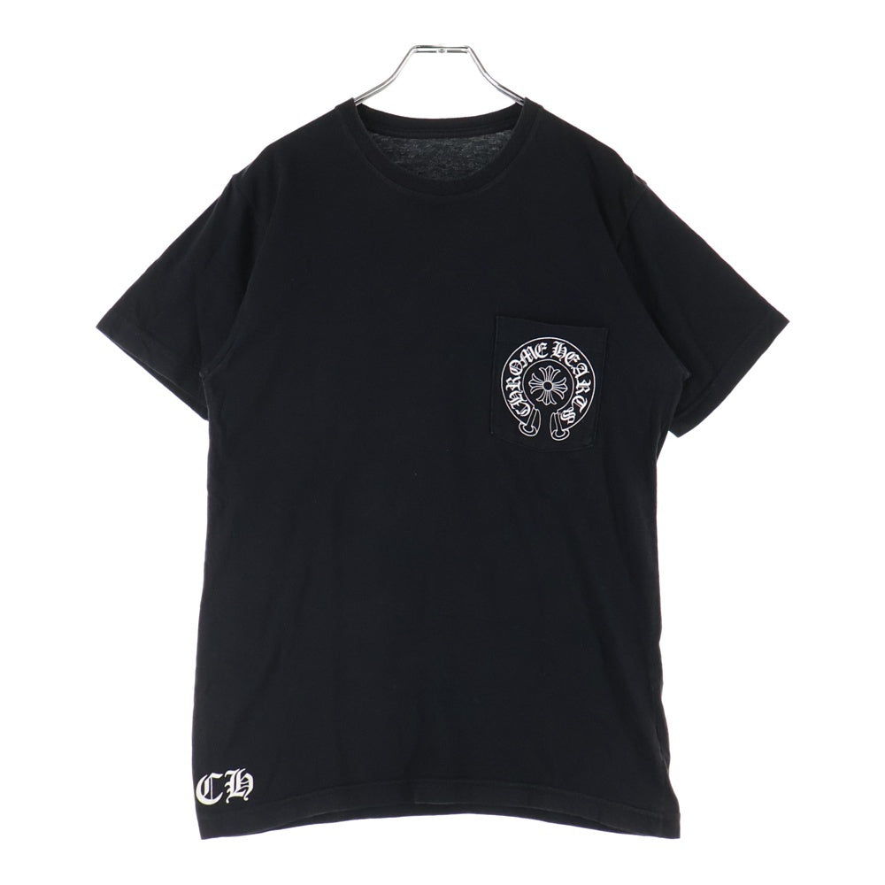 CHROME HEARTS(クロムハーツ) CH T-SHRT ロサンゼルス限定バックホースシュープリント クルーネック 半袖Tシャツ カットソー ブラック