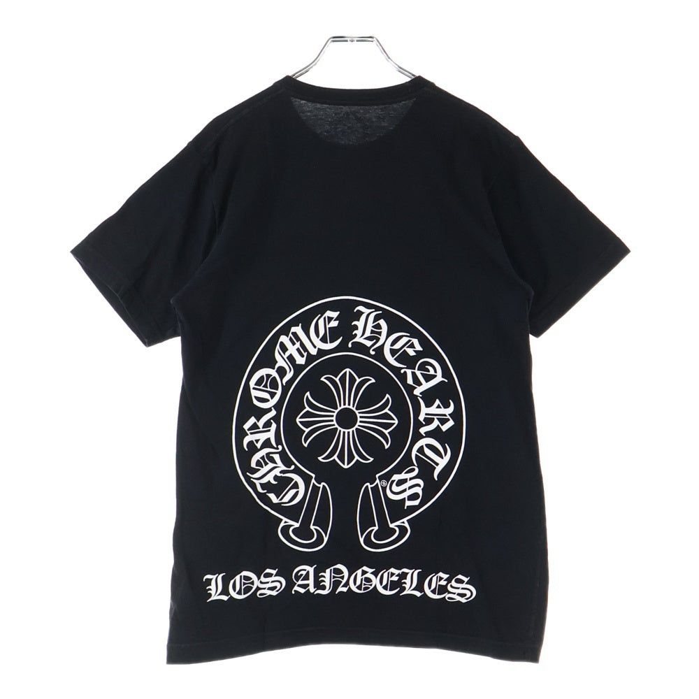CHROME HEARTS(クロムハーツ) CH T-SHRT ロサンゼルス限定バックホースシュープリント クルーネック 半袖Tシャツ カットソー ブラック