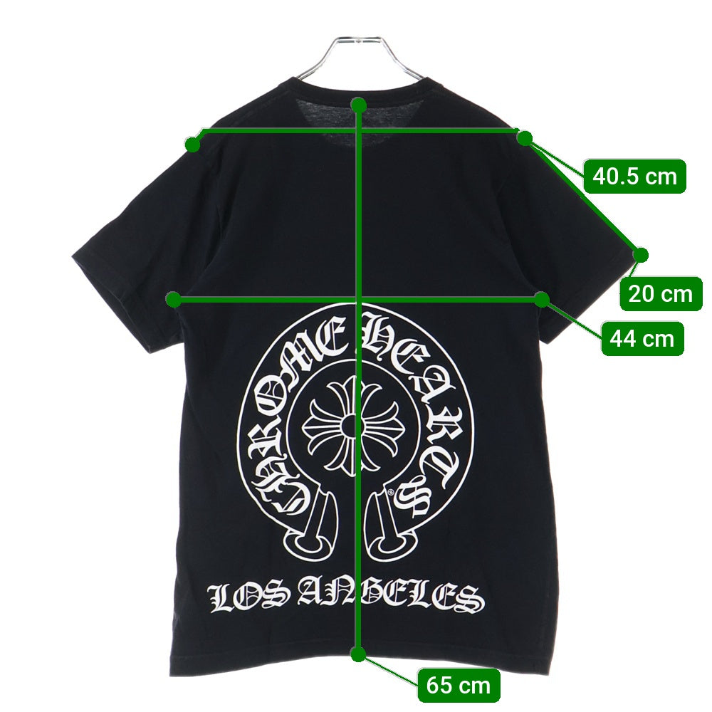 CHROME HEARTS(クロムハーツ) CH T-SHRT ロサンゼルス限定バックホースシュープリント クルーネック 半袖Tシャツ カットソー ブラック