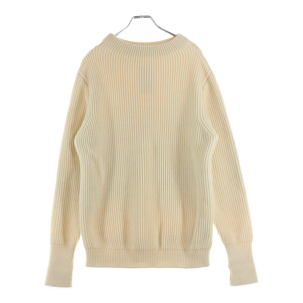 ANDERSEN-ANDERSEN(アンデルセン-アンデルセン) NAVY WOOL KNIT SWEATER クルーネック ウールニットセーター アイボリー