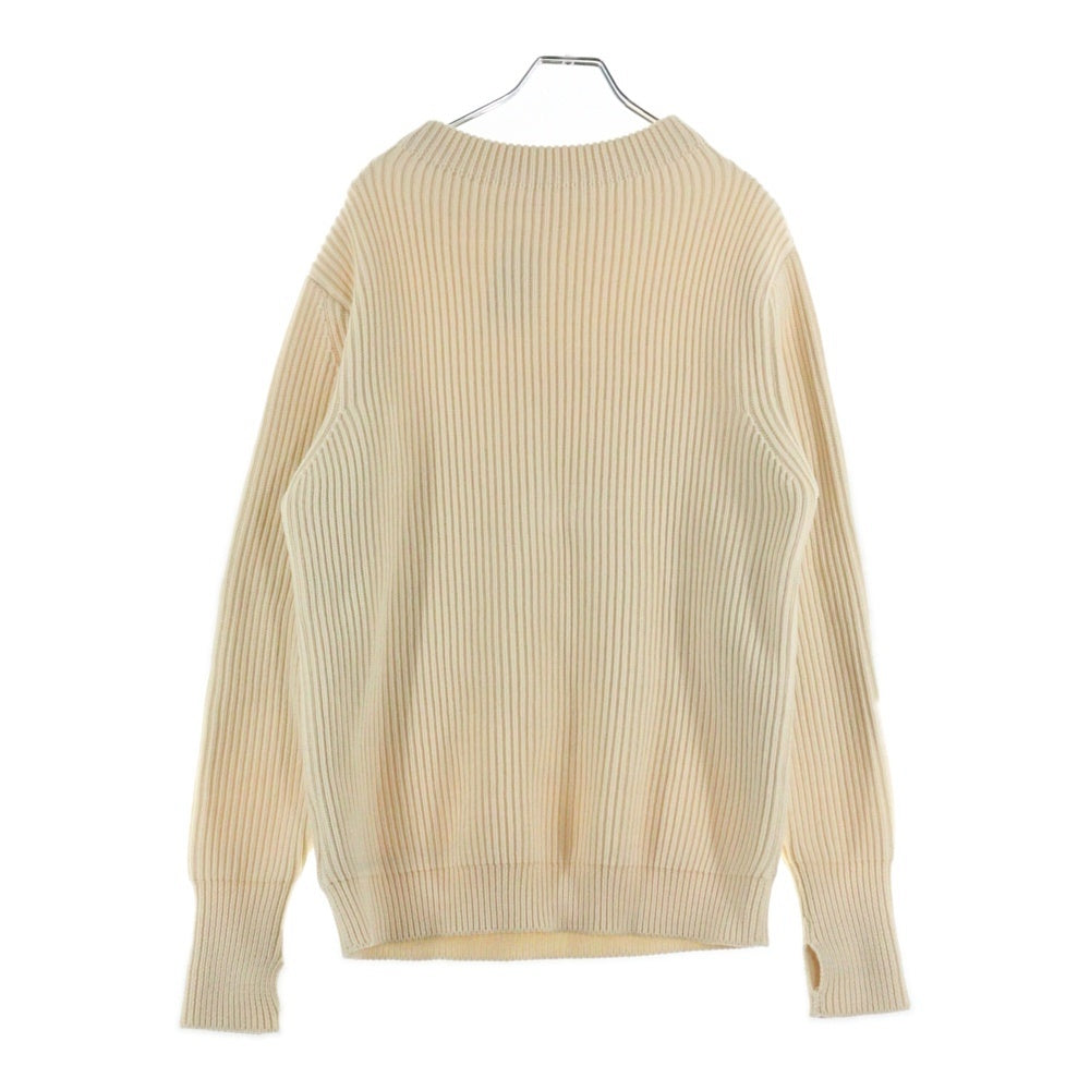 ANDERSEN-ANDERSEN(アンデルセン-アンデルセン) NAVY WOOL KNIT SWEATER クルーネック ウールニットセーター アイボリー