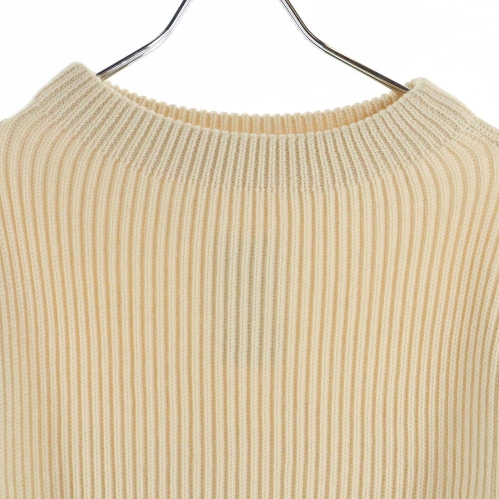 ANDERSEN-ANDERSEN(アンデルセン-アンデルセン) NAVY WOOL KNIT SWEATER クルーネック ウールニットセーター アイボリー