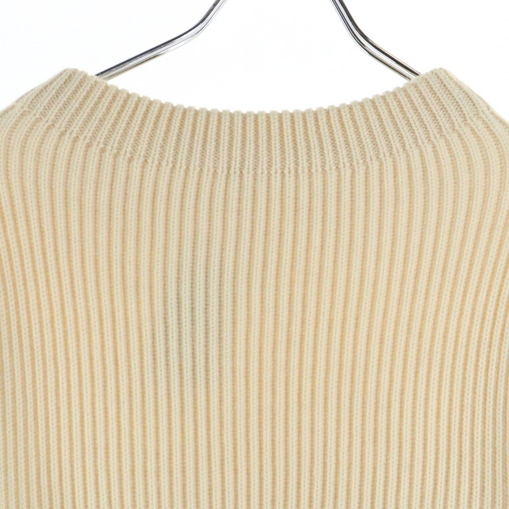 ANDERSEN-ANDERSEN(アンデルセン-アンデルセン) NAVY WOOL KNIT SWEATER クルーネック ウールニットセーター アイボリー