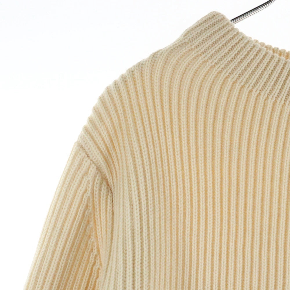 ANDERSEN-ANDERSEN(アンデルセン-アンデルセン) NAVY WOOL KNIT SWEATER クルーネック ウールニットセーター アイボリー