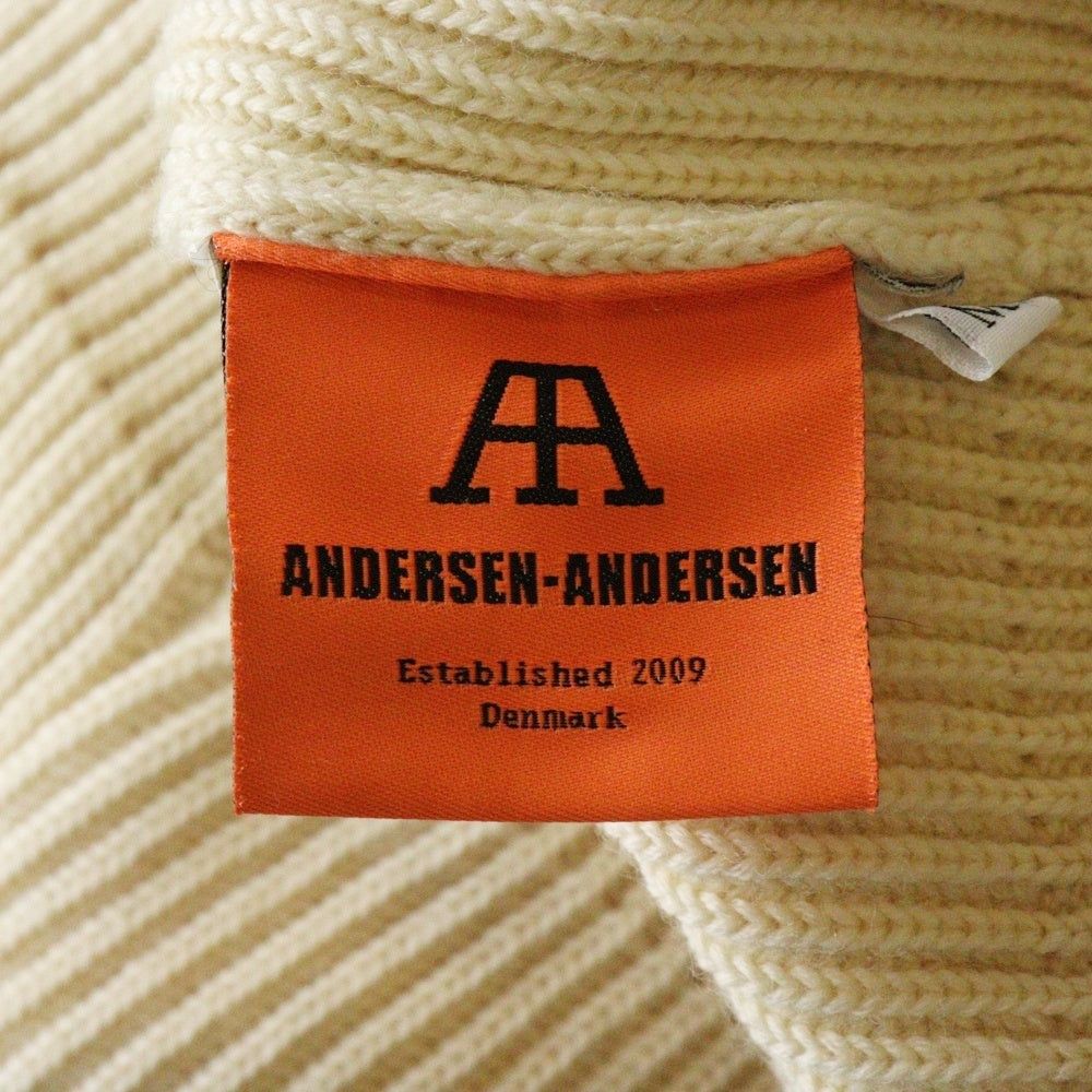 ANDERSEN-ANDERSEN(アンデルセン-アンデルセン) NAVY WOOL KNIT SWEATER クルーネック ウールニットセーター アイボリー