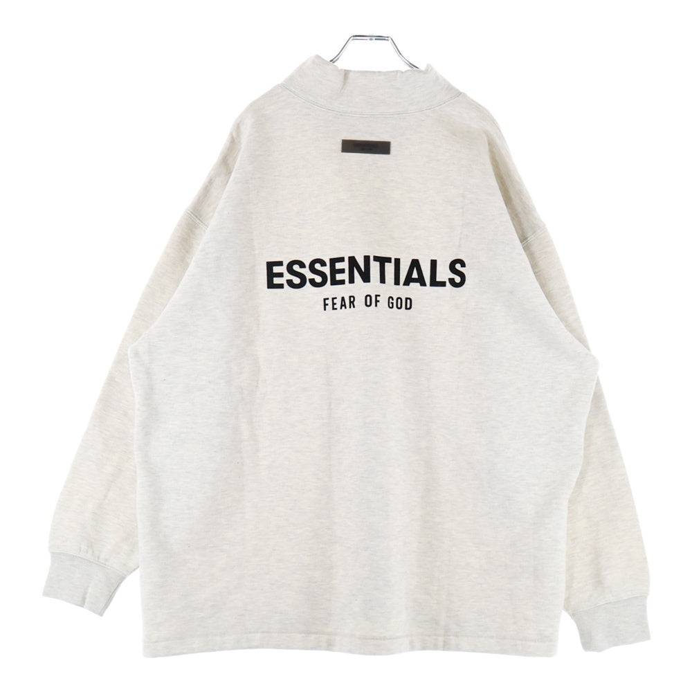 FEAR OF GOD ESSENTIALS(フィアオブゴッド エッセンシャルズ) MOCKNECK SWEATSHIRT バックフェルトロゴ モックネックスウェットトレーナー グレージュ