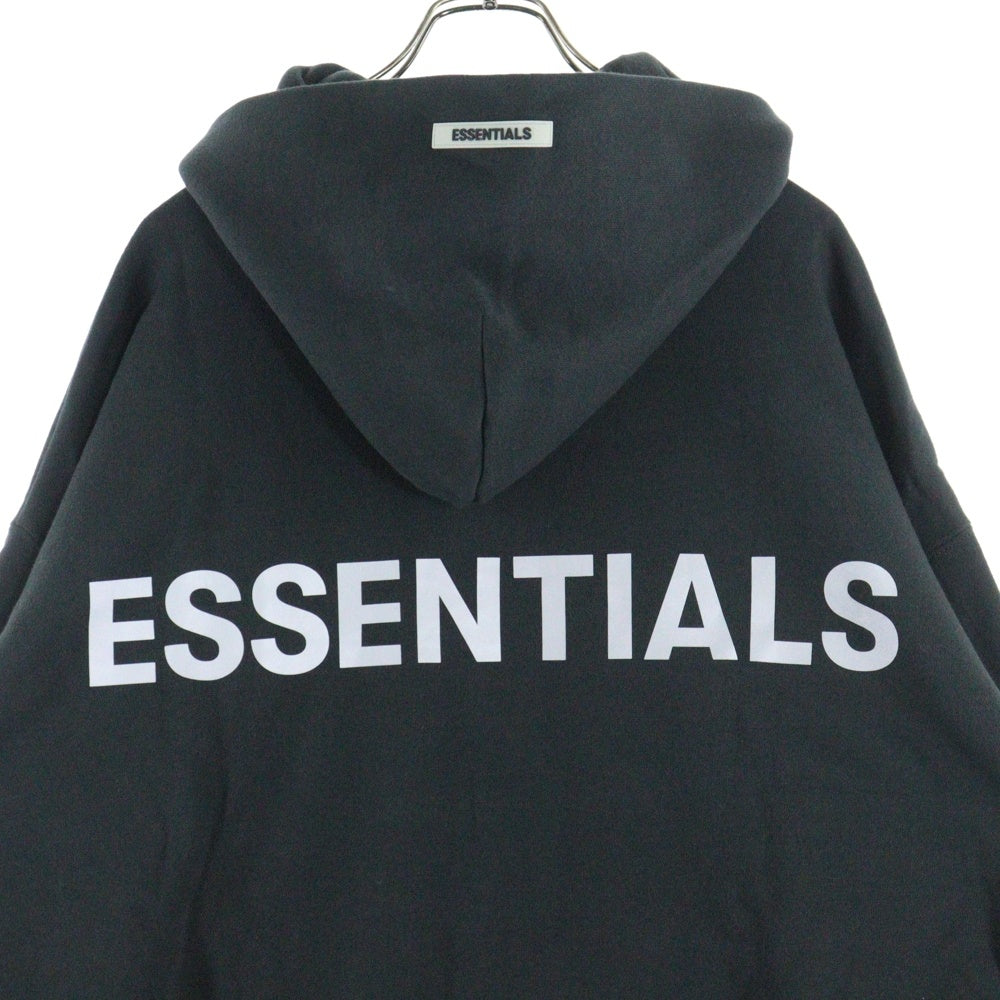 FEAR OF GOD ESSENTIALS(フィアオブゴッド エッセンシャルズ) HOODIE バックリフレクターロゴ プルオーバースウェットパーカー フーディー ブラック