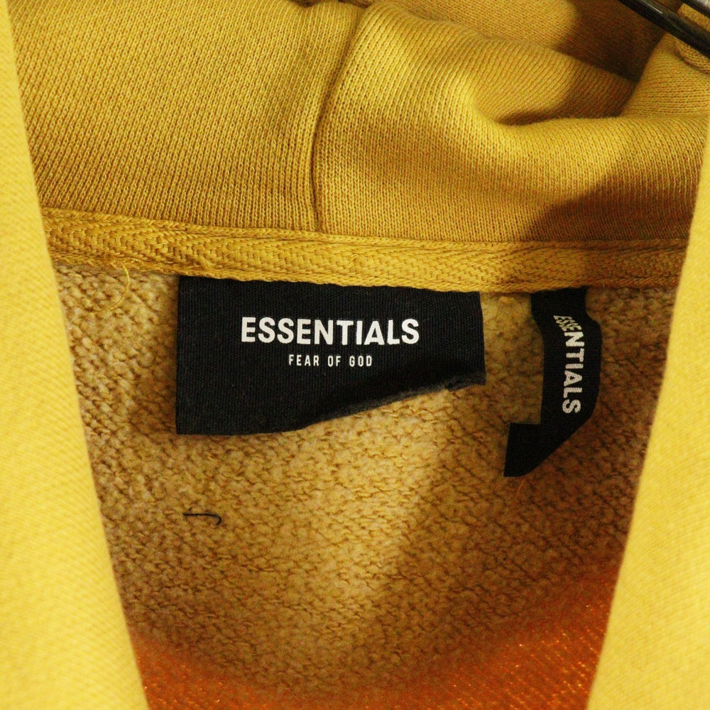 FEAR OF GOD ESSENTIALS(フィアオブゴッド エッセンシャルズ) HOODIE LTD LONG BEACH ロングビーチ限定 バックリフレクターロゴ プルオーバースウェットパーカー フーディー イエロー