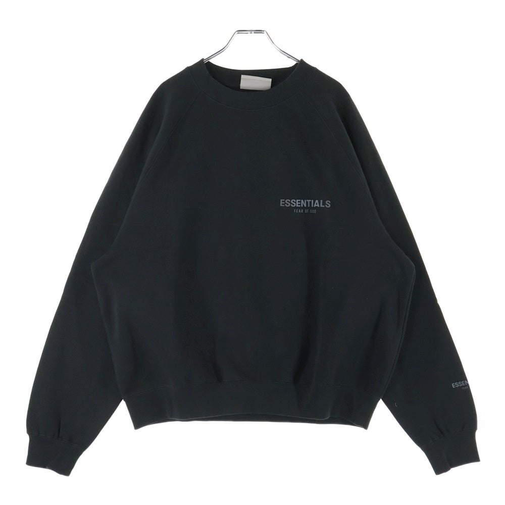 FEAR OF GOD ESSENTIALS(フィアオブゴッド エッセンシャルズ) SWEATSHIRT リフレクターロゴ クルーネックスウェットトレーナー ブラック