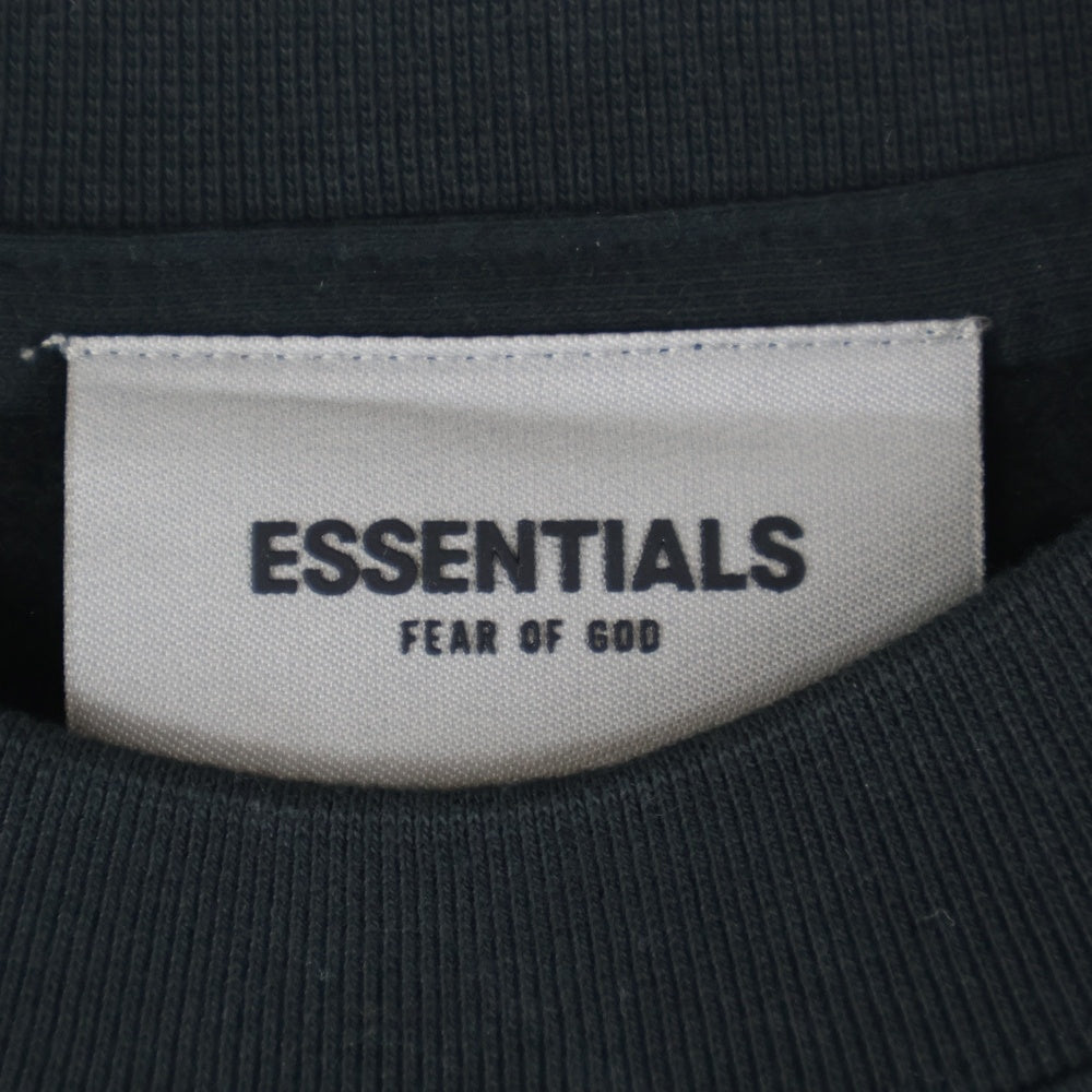 FEAR OF GOD ESSENTIALS(フィアオブゴッド エッセンシャルズ) SWEATSHIRT リフレクターロゴ クルーネックスウェットトレーナー ブラック