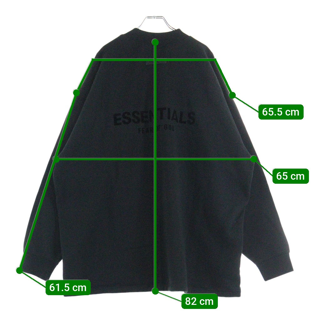 FEAR OF GOD ESSENTIALS(フィアオブゴッド エッセンシャルズ) SWEATSHIRT バックフェルトロゴ クルーネックスウェットトレーナー ブラック