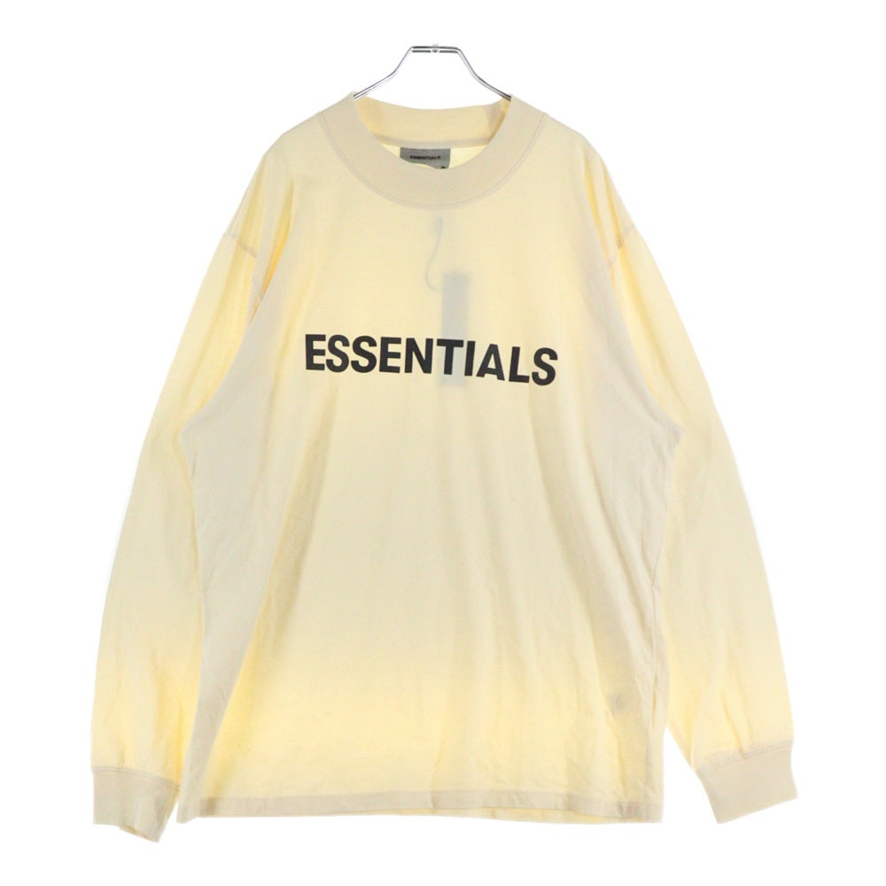 FEAR OF GOD ESSENTIALS(フィアオブゴッド エッセンシャルズ) L/S T-SHIRT フロントラバーロゴ 長袖Tシャツ ロンT アイボリー