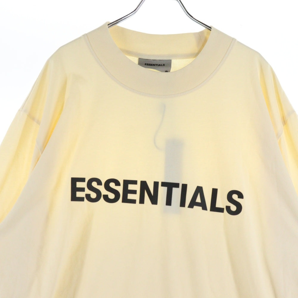 FEAR OF GOD ESSENTIALS(フィアオブゴッド エッセンシャルズ) L/S T-SHIRT フロントラバーロゴ 長袖Tシャツ ロンT アイボリー