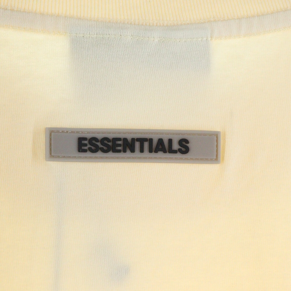 FEAR OF GOD ESSENTIALS(フィアオブゴッド エッセンシャルズ) L/S T-SHIRT フロントラバーロゴ 長袖Tシャツ ロンT アイボリー