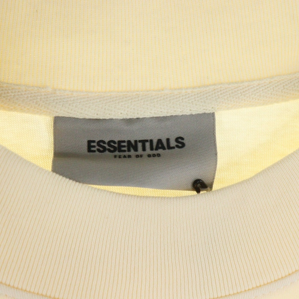 FEAR OF GOD ESSENTIALS(フィアオブゴッド エッセンシャルズ) L/S T-SHIRT フロントラバーロゴ 長袖Tシャツ ロンT アイボリー