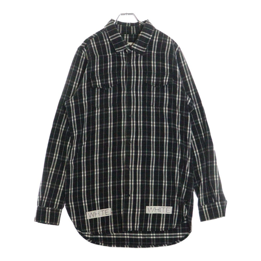 OFF-WHITE(オフホワイト) 16SS Flannel Check Shirt フランネルシャツ 長袖チェックシャツ グレー
