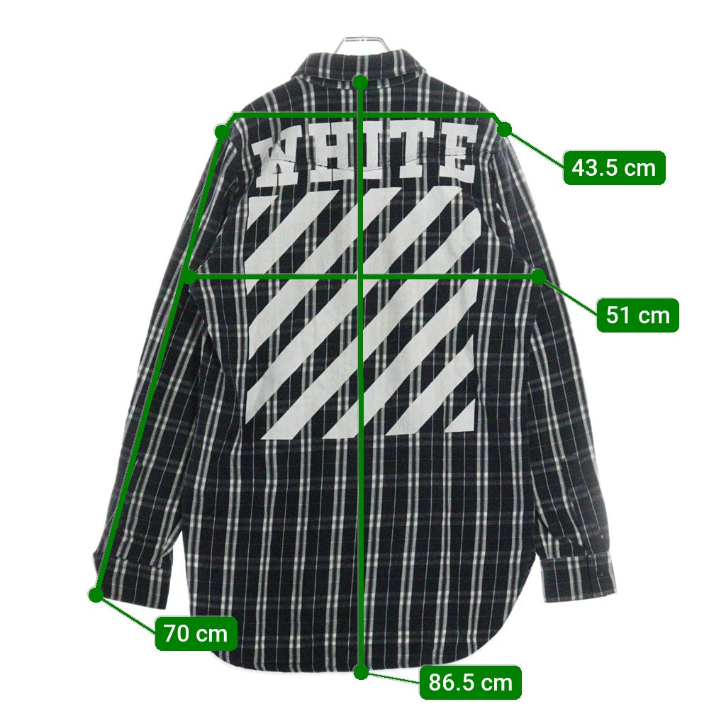 OFF-WHITE(オフホワイト) 16SS Flannel Check Shirt フランネルシャツ 長袖チェックシャツ グレー