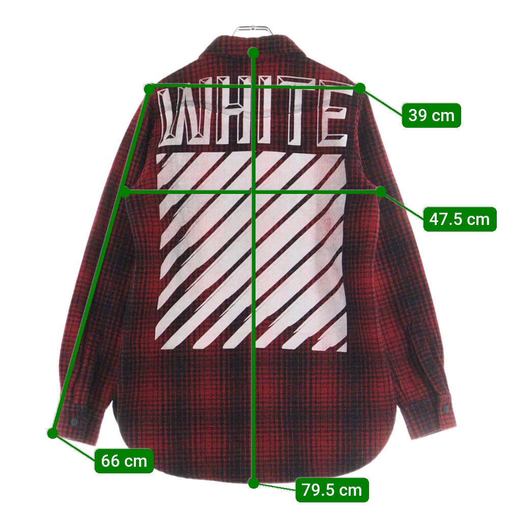 OFF-WHITE(オフホワイト) 15AW Flannel Check Shirt フランネルシャツ 長袖チェックシャツ レッド