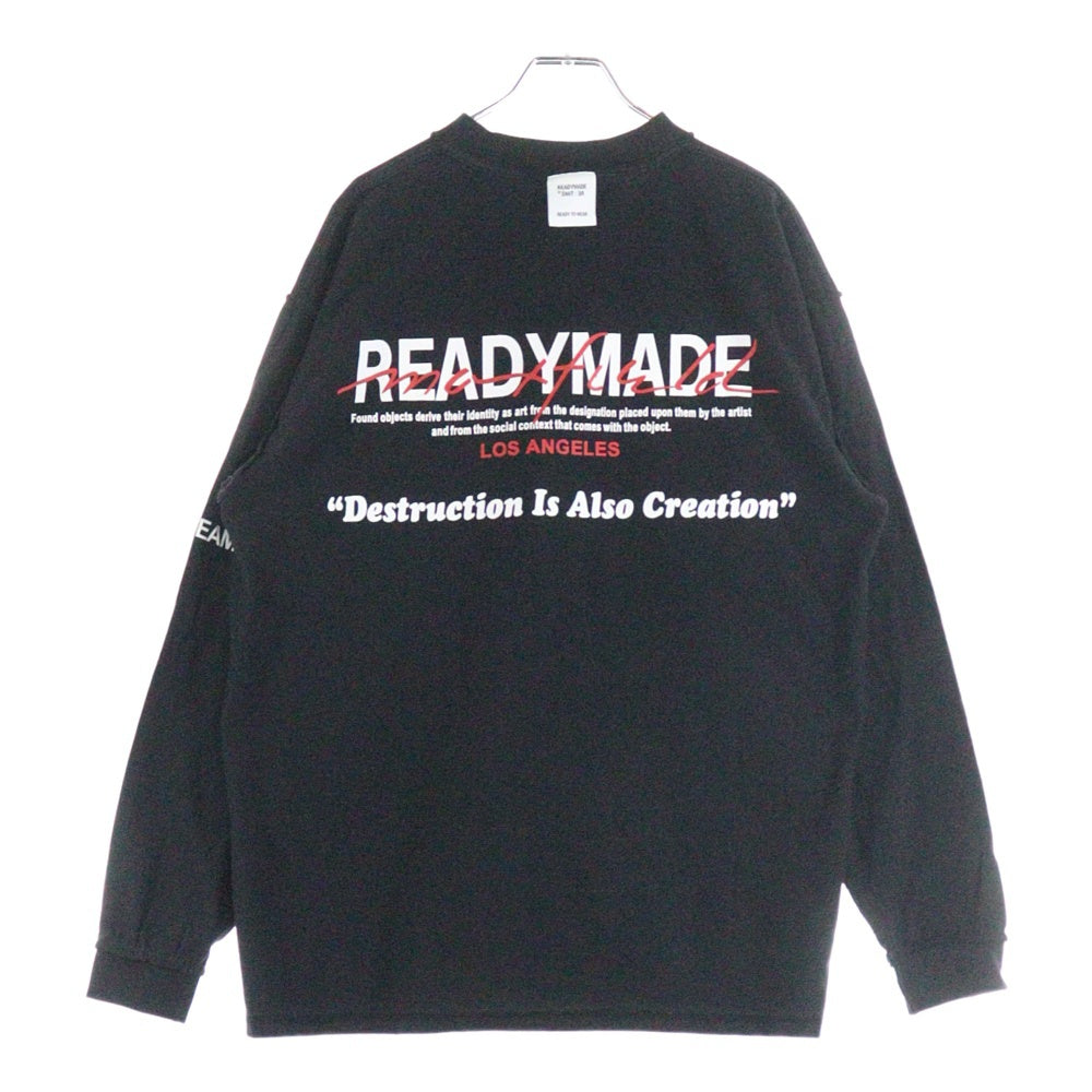 READY MADE(レディメイド) MAXFIELD L/S T-SHIRT マックスフィールド限定 リバーシブル長袖Tシャツ ロンT ブラック