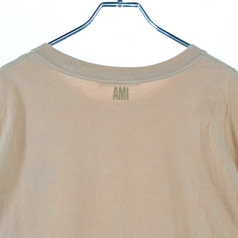 AMI Alexandre Mattiussi(アミアレクサンドルマテュッシ) Logo T-Shirt ハートロゴ刺繍 半袖Tシャツ ベージュ A21HJ128.726