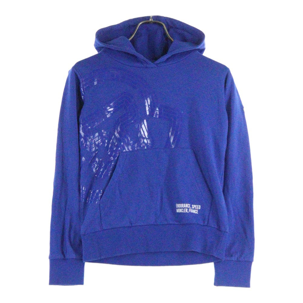 MONCLER(モンクレール) Royal Shiny Graphic Logo Hoodie ロゴワッペン プルオーバースウェットパーカー フーディー ブルー キッズ/レディース H19548G00008 809AG