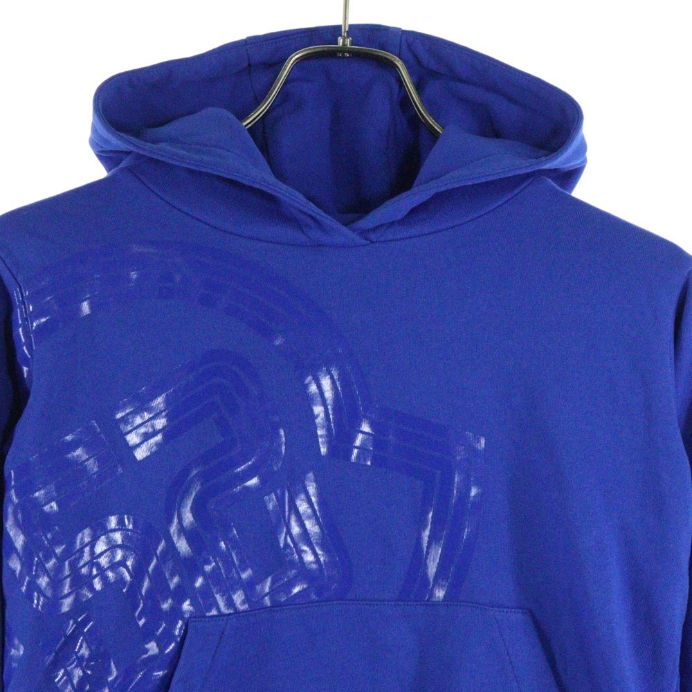 MONCLER(モンクレール) Royal Shiny Graphic Logo Hoodie ロゴワッペン プルオーバースウェットパーカー フーディー ブルー キッズ/レディース H19548G00008 809AG