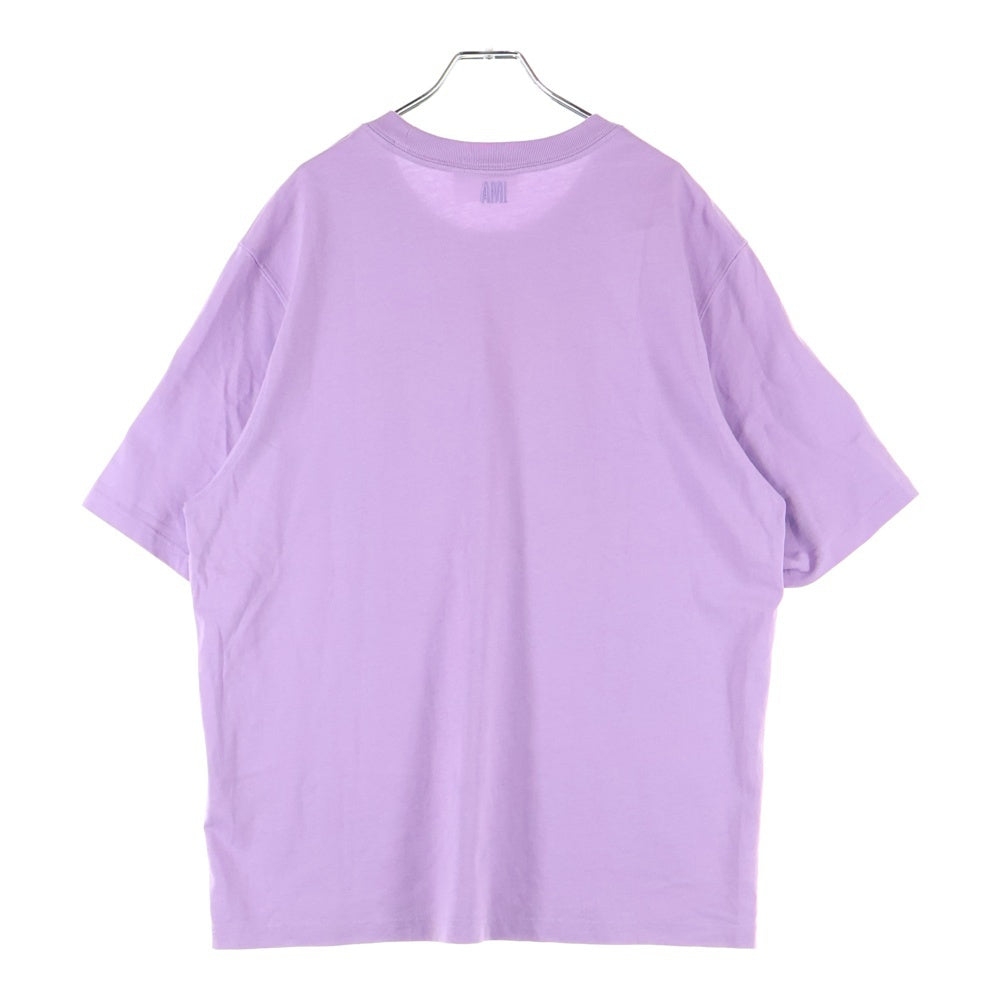 AMI Alexandre Mattiussi(アミアレクサンドルマテュッシ) Logo T-Shirt ハートロゴ刺繍 半袖Tシャツ パープル E21HJ128.726