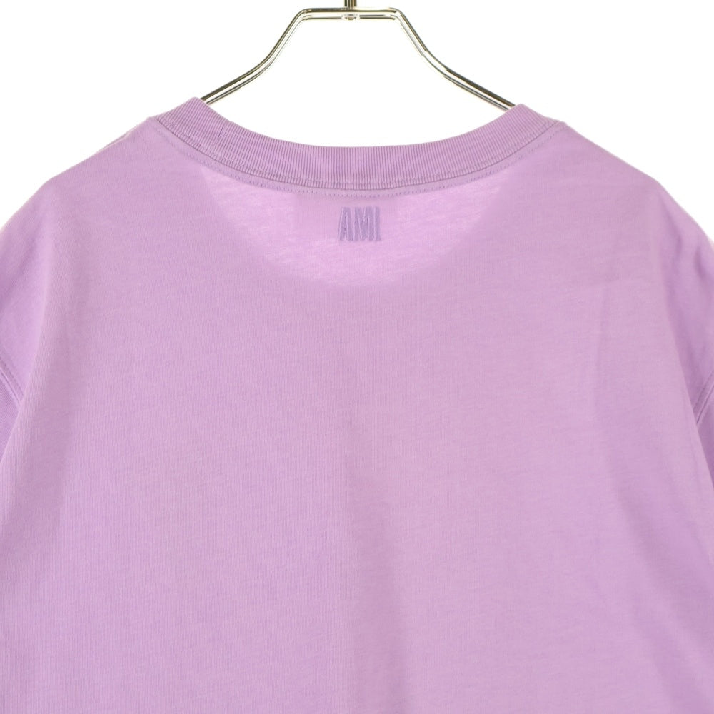 AMI Alexandre Mattiussi(アミアレクサンドルマテュッシ) Logo T-Shirt ハートロゴ刺繍 半袖Tシャツ パープル E21HJ128.726