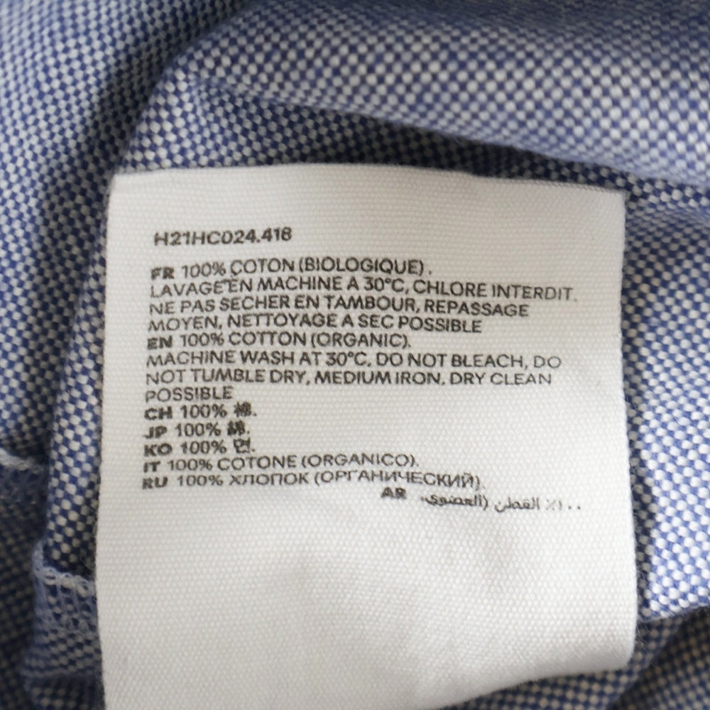 AMI Alexandre Mattiussi(アミアレクサンドルマテュッシ) Ami De Coeur Shirt ハートロゴ刺繍 長袖シャツ ネイビー H21HC024.418