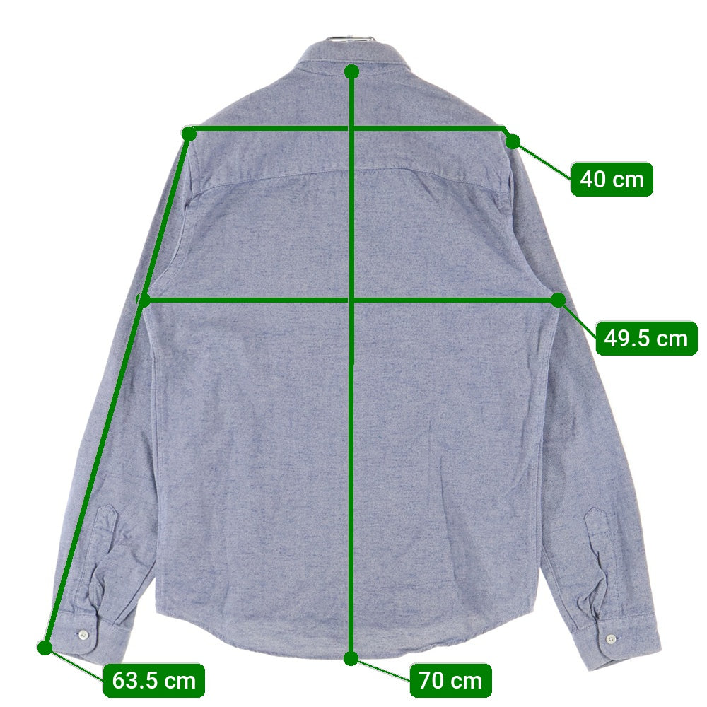 AMI Alexandre Mattiussi(アミアレクサンドルマテュッシ) Ami De Coeur Shirt ハートロゴ刺繍 長袖シャツ ネイビー H21HC024.418