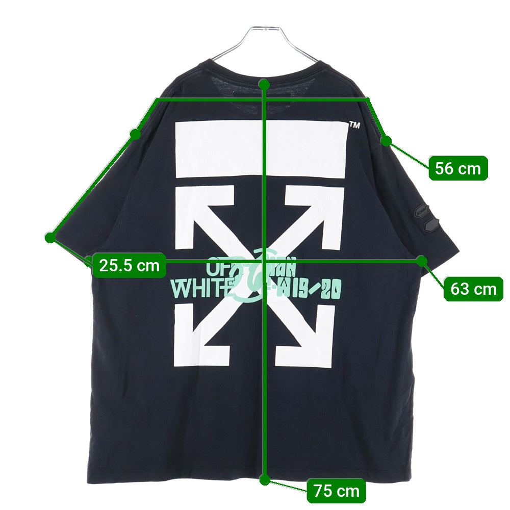 OFF-WHITE(オフホワイト) 19AW Waterfall T-Shirt オーバーサイズ半袖Tシャツ ブラック OMAA038E19185015