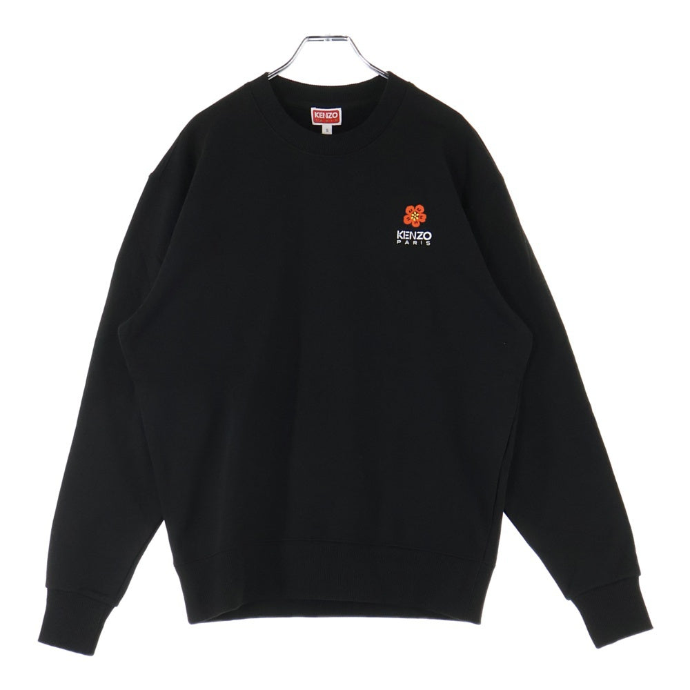 KENZO(ケンゾー) Flower Logo Sweatshirt ロゴ刺繍 クルーネックスウェットトレーナー ブラック FD55SW4404MF