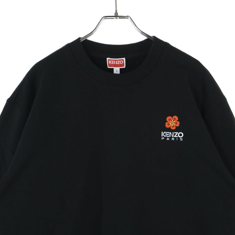 KENZO(ケンゾー) Flower Logo Sweatshirt ロゴ刺繍 クルーネックスウェットトレーナー ブラック FD55SW4404MF