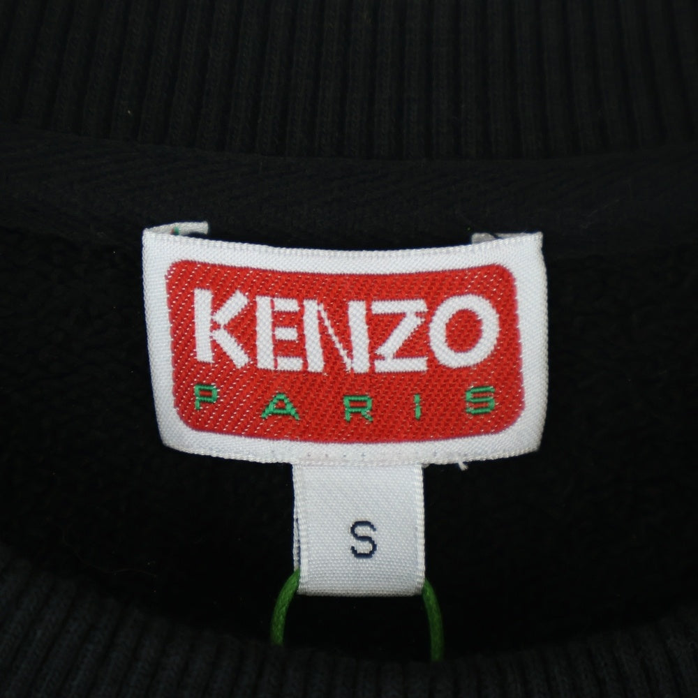 KENZO(ケンゾー) Flower Logo Sweatshirt ロゴ刺繍 クルーネックスウェットトレーナー ブラック FD55SW4404MF