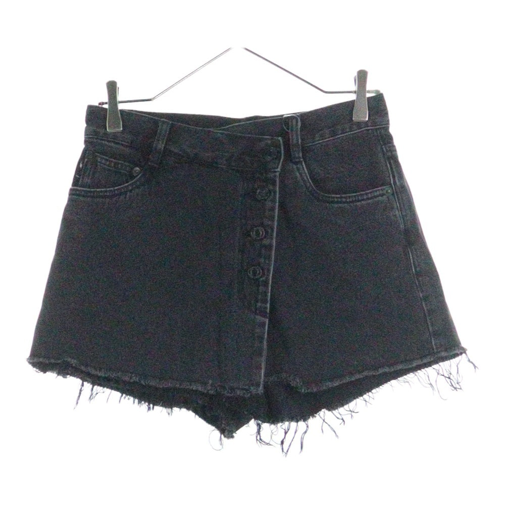 NO BRAND(ノーブランド) MO&CO. モーアンドコー COTTON IRREGULAR DENIM SHORTS デニムショーツ レディース グレー
