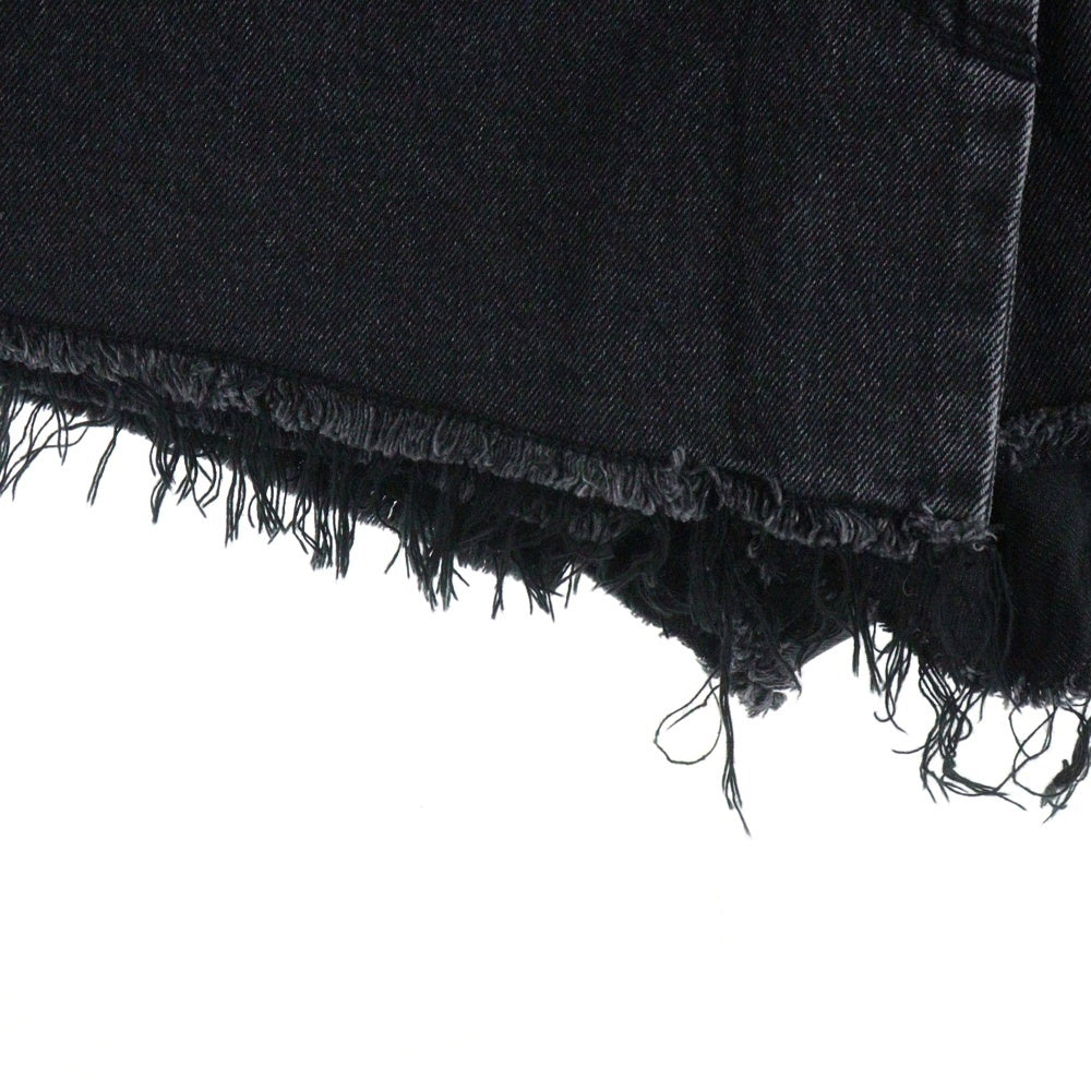 NO BRAND(ノーブランド) MO&CO. モーアンドコー COTTON IRREGULAR DENIM SHORTS デニムショーツ レディース グレー