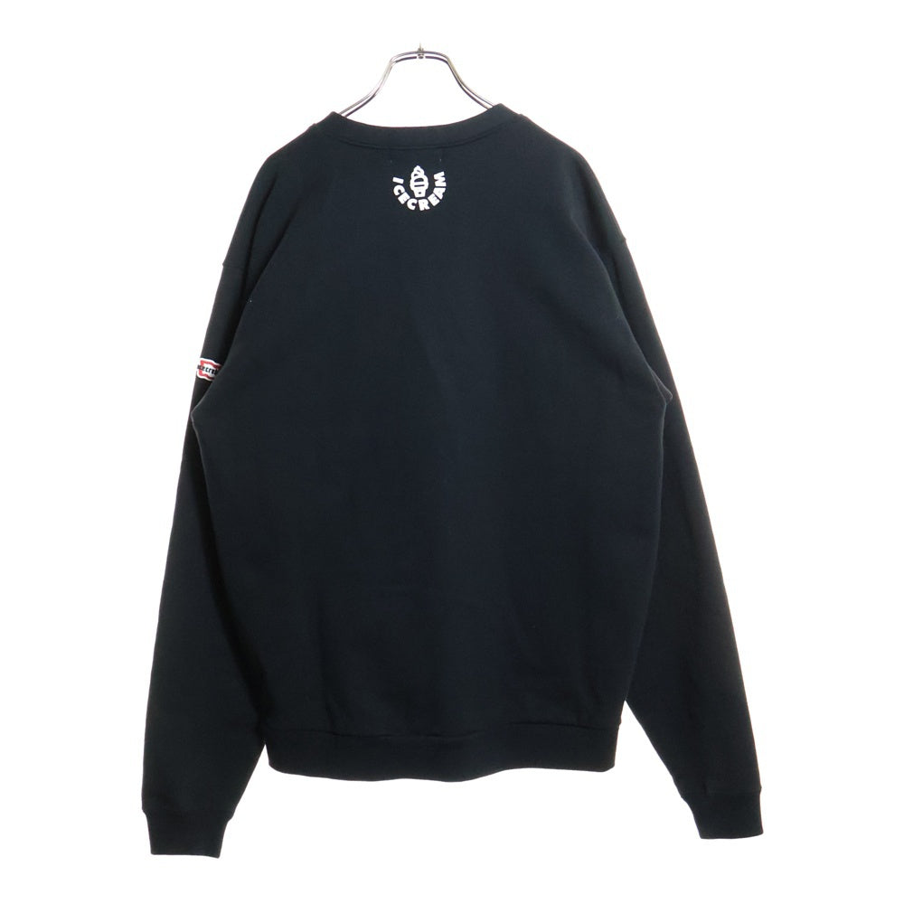 ICE CREAM(アイスクリーム) CHENILLE LOGO SWEAT CARDIGAN WI ロゴワッペン スウェットカーディガン ブラック ICJP231K003