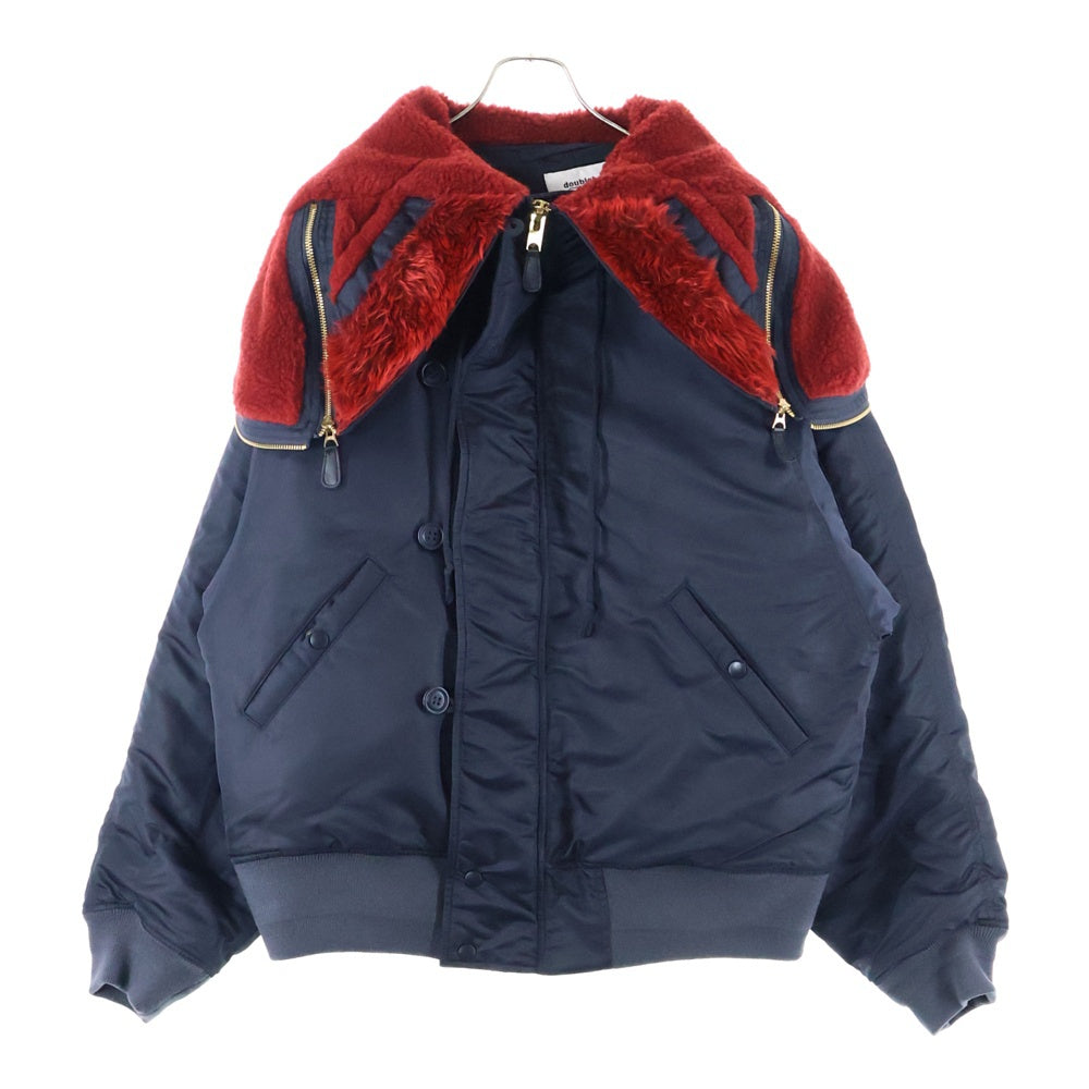 doublet(ダブレット) 24AW PETAL MOUTH HOOD BOMBER JACKET ファー ボンバージャケット ネイビー 24AW17BL197