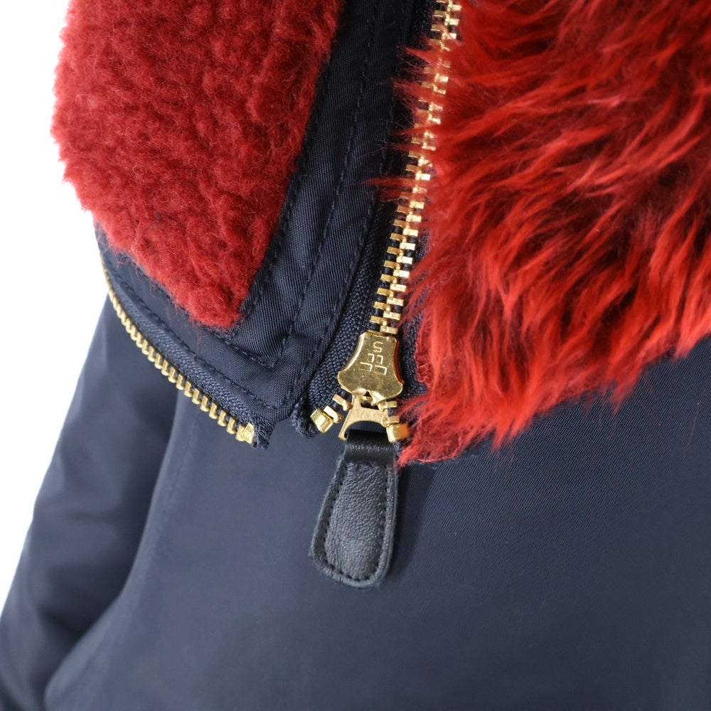 doublet(ダブレット) 24AW PETAL MOUTH HOOD BOMBER JACKET ファー ボンバージャケット ネイビー 24AW17BL197